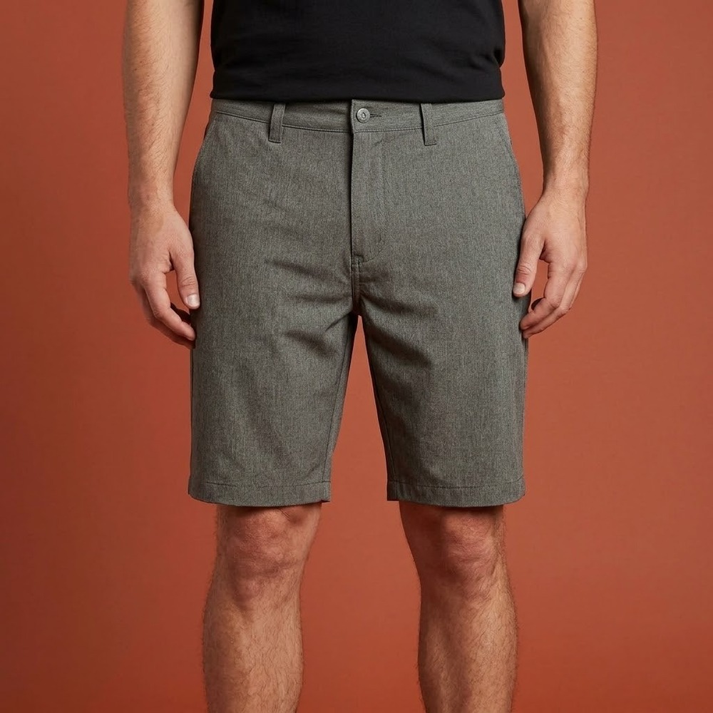 Volcom Frickin Modern Stretch Chino Shorts Mens 38 Gray Heather EUC